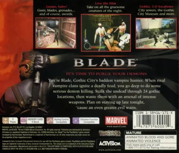 Blade (US) box cover back